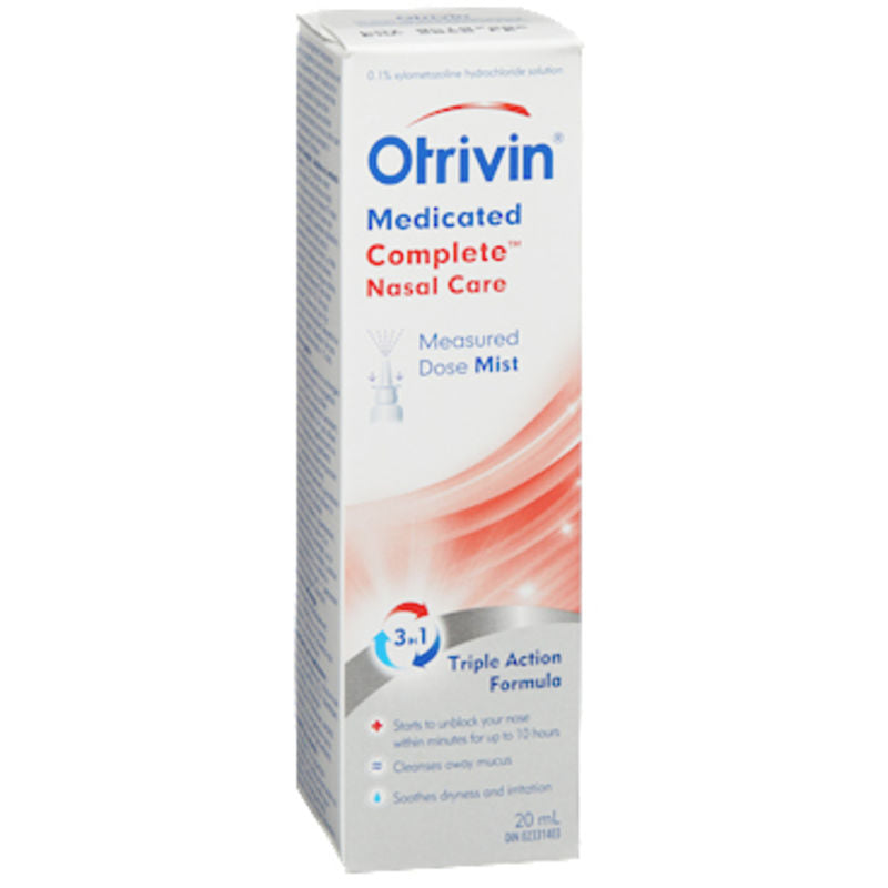 Otrivin Medicated Saline Nasal Care Decongestant Spray Measured dose Mist 20ml