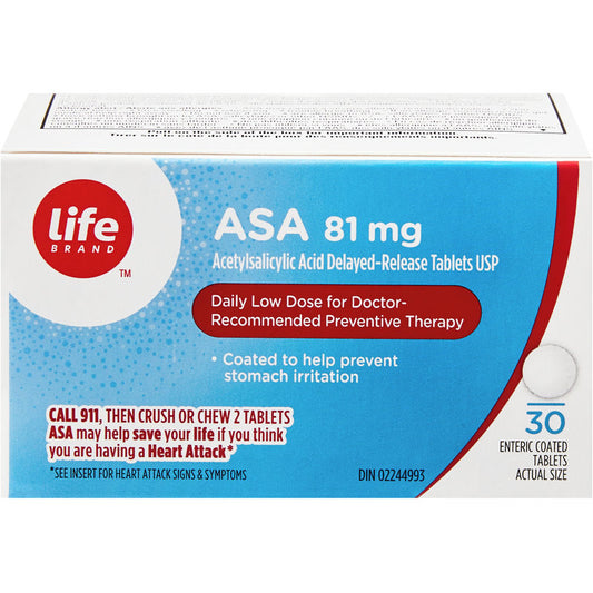 ASA 81mg Acetylsalicylic Acid Tablets USP