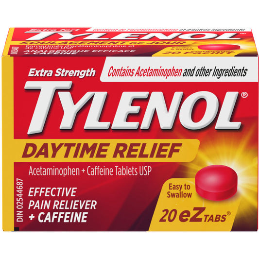 Extra Strength Daytime Relief Tablets, 500 mg Acetaminophen + 65 mg Caffeine, Morning Headache & Pain Relief