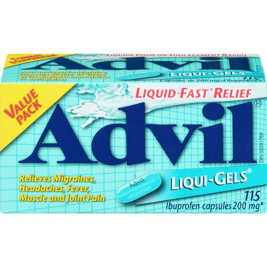 Advil Regular Strength Liqui-Gels Ibuprofen Capsules for Headaches and Pain Relief, 200 mg, 115 Count