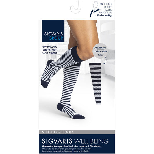 Microfiber Shades Compression Socks, Men, Onyx Stripe - Size B