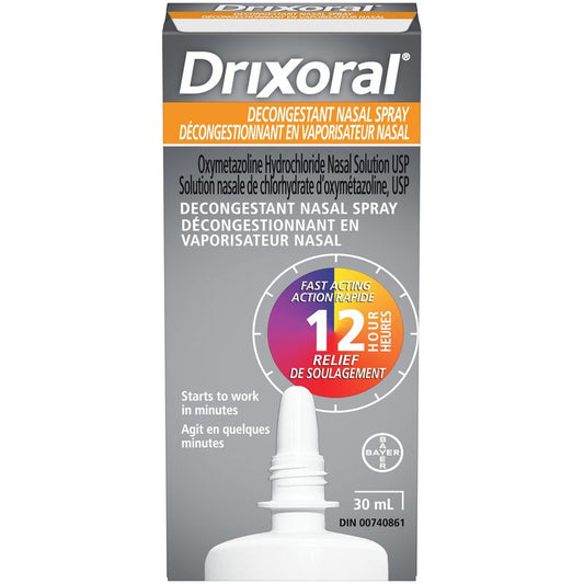 Drixoral Decongestant Nasal Spray, Fast and Long Lasting 12 Hour Relief, 30ml