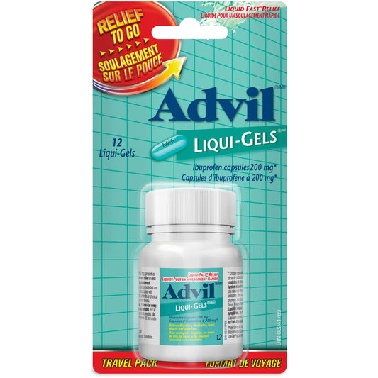 Advil Regular Strength Liqui-Gels Ibuprofen Capsules for Headaches and Pain Relief, 200 mg, 12 Count