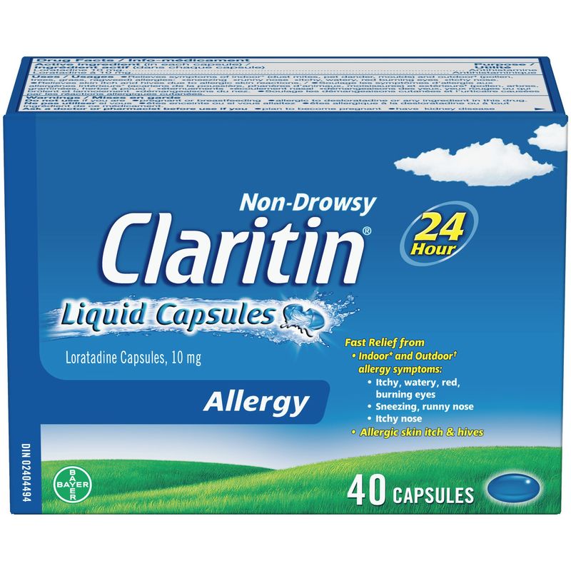 Claritin Liquid Capsules Allergy Medicine, Fast-Acting 24-Hour Non-Drowsy Relief 10 mg, 40 Capsules