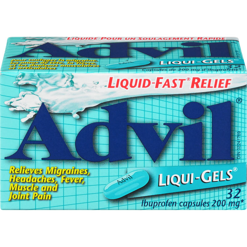 Advil Regular Strength Liqui-Gels Ibuprofen Capsules for Headaches and Pain Relief, 200 mg, 32 Count