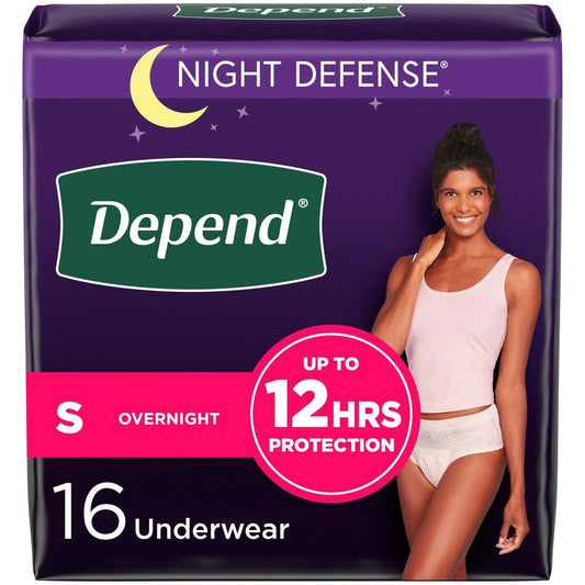 Night Defense Incontinence Underwear for Women, Overnight, Small