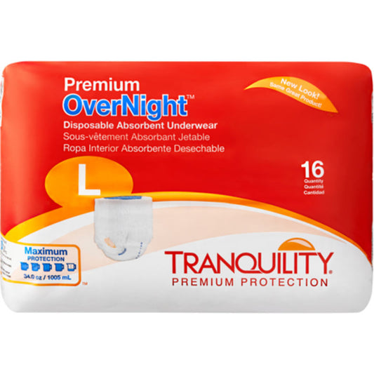 Premium OverNight Disposable Absorbent Underwear, Large