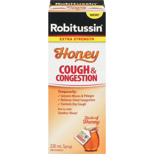 Robitussin Cough & Congestion Syrup Honey Extra Strength 230 ml