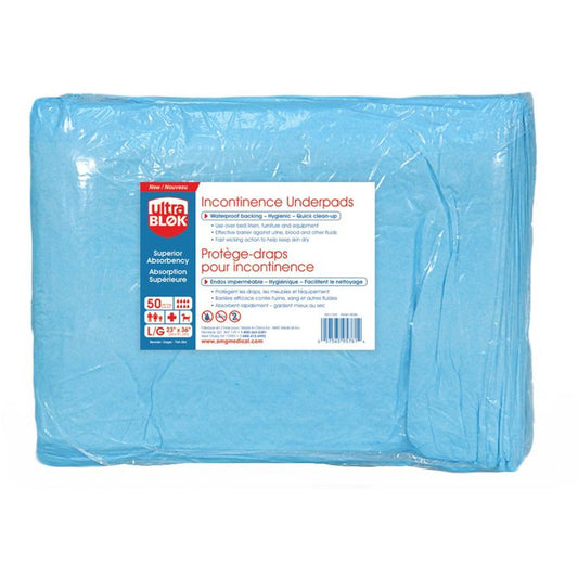 Absorbent Disposable Underpads, Large (23"x36")