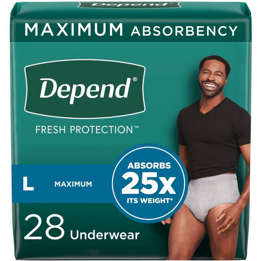 FIT-FLEX Incontinence Underwear for Men, Maximum Absorbency, Large