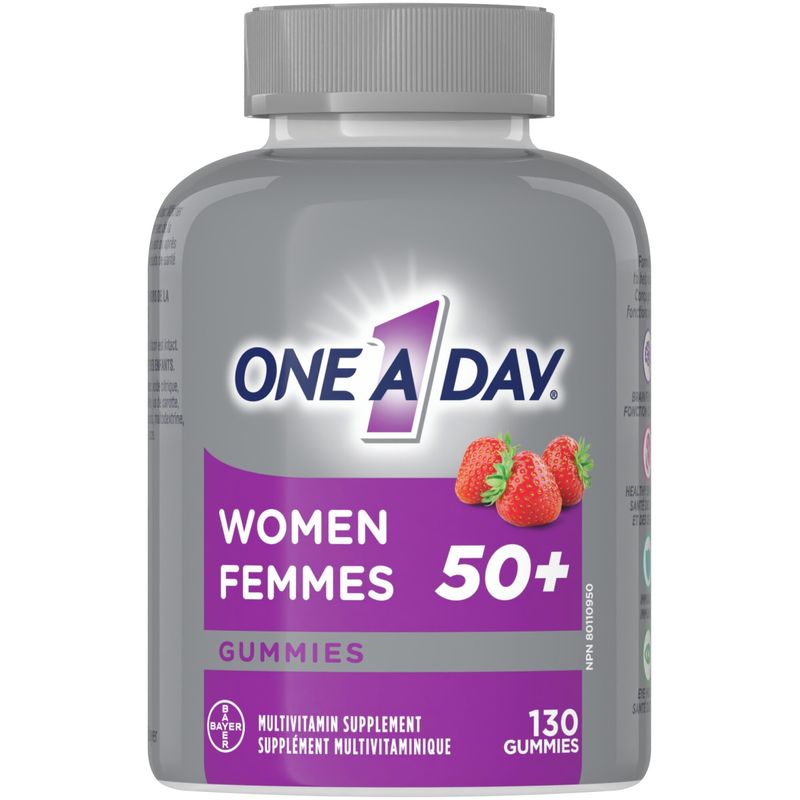 One A Day Women 50 Plus Multivitamin Gummies- Advanced Multivitamin Gummy with Immunity Support & B-Complex, Formulated with Vitamins & Minerals for Women 50+, 130 Gummies