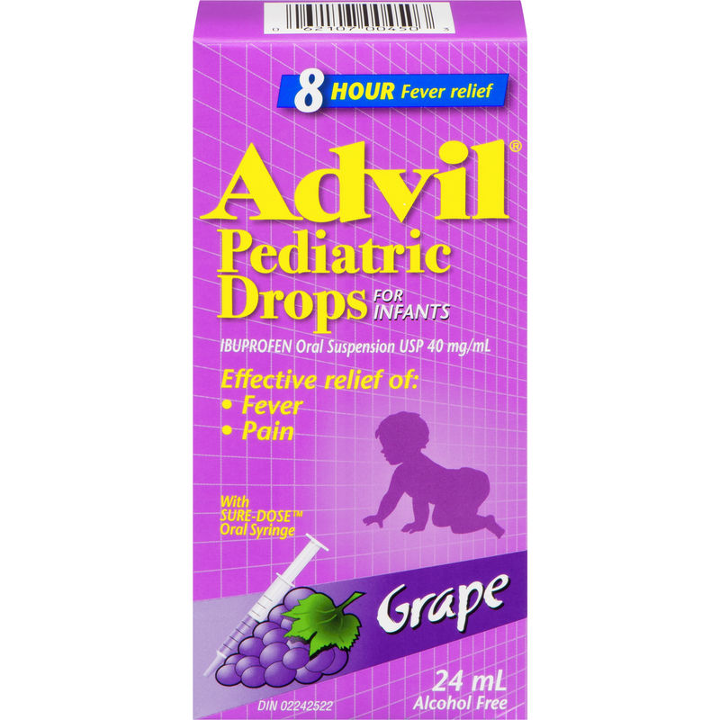 Advil Pediatric Drops for Infants for Fever and Pain Relief, Grape, 24 mL