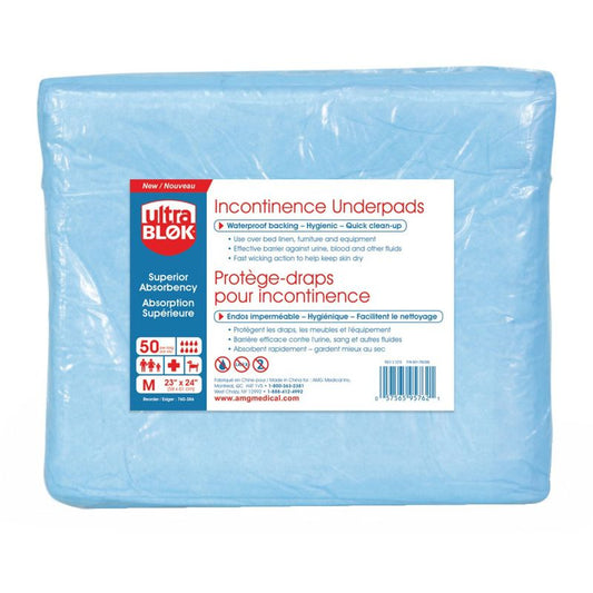 Absorbent Disposable Underpads, Medium (23"x24")