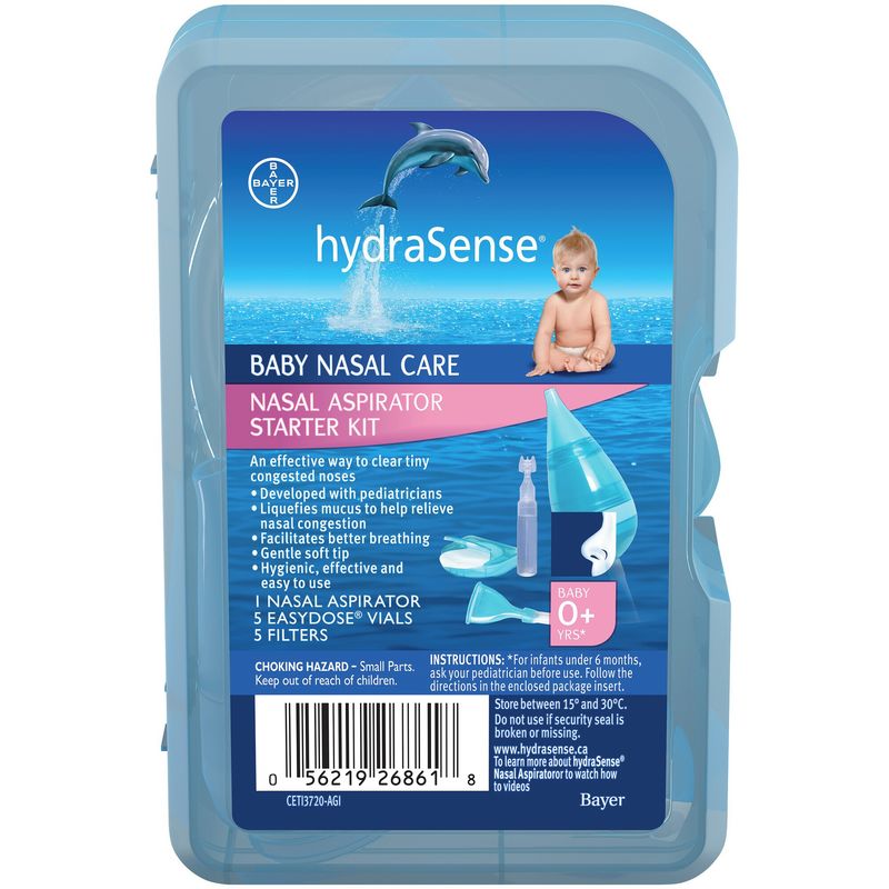 hydraSense Nasal Aspirator Starter Kit, Baby Nasal Care, Relieve Congested and Stuffy Noses, 1 Kit