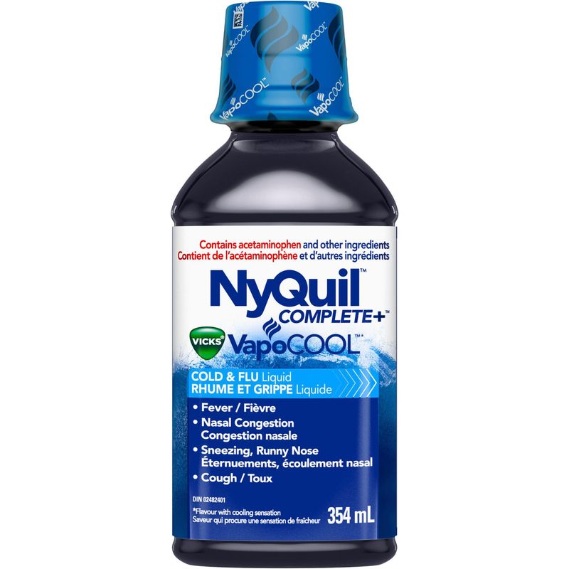 NyQuil COMPLETE plus Vicks VapoCOOL Cold, Flu, and Congestion Medicine, 354 mL