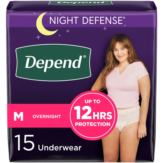 Night Defense Incontinence Underwear for Women, Overnight, Medium