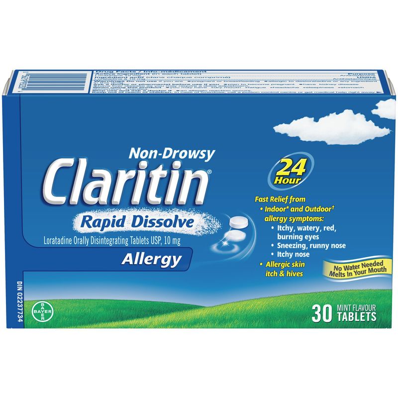 Claritin Rapid Dissolve Allergy Medicine, 24-Hour Non-Drowsy Relief 10 mg, 30 Tablets