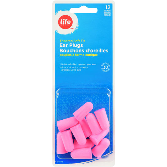 Pink tapered soft fit ear plugs