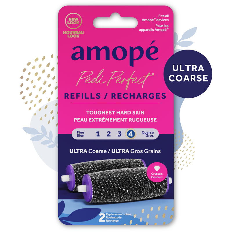 Amopé® Pedi Perfect™ Ultra Coarse Roller Heads, 2 refills