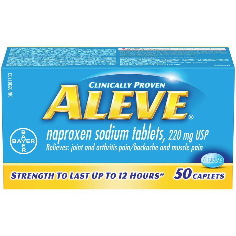 ALEVE Pain Relief, Clinically Proven, Fast-Acting, Long-Lasting, Naproxen Sodium, 50 Caplets