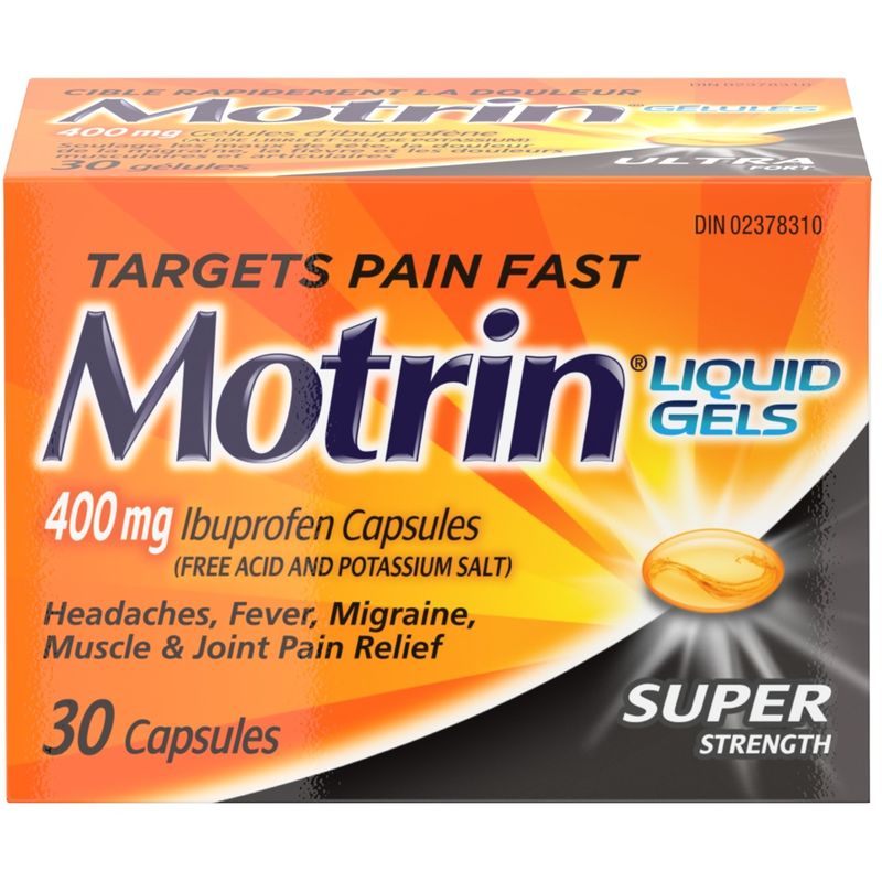 Super Strength Pain Relief Ibuprofen 400mg, Liquid Gels