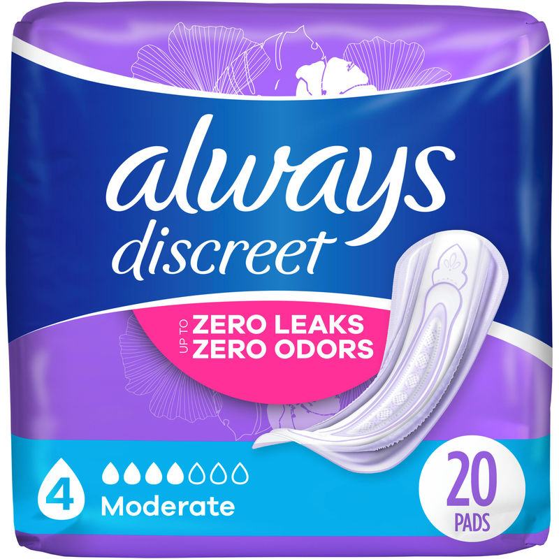 Adult Incontinence Pads for Women, Moderate Absorbency, Regular Length, Postpartum Pads