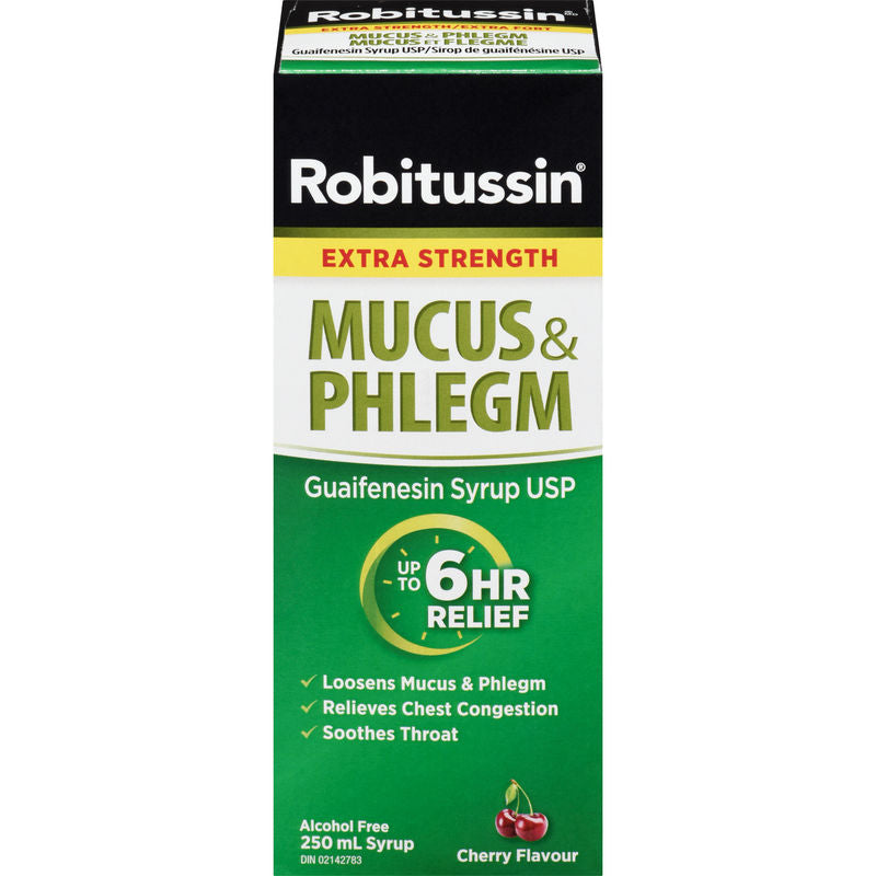 Robitussin Mucus & Phlegm Syrup Cherry Flavour Extra Strength 250 ml