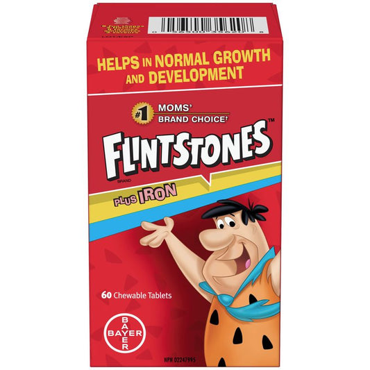 FLINTSTONES Plus Iron Chewable Multivitamin for Kids, Helps with Normal Growth and Development