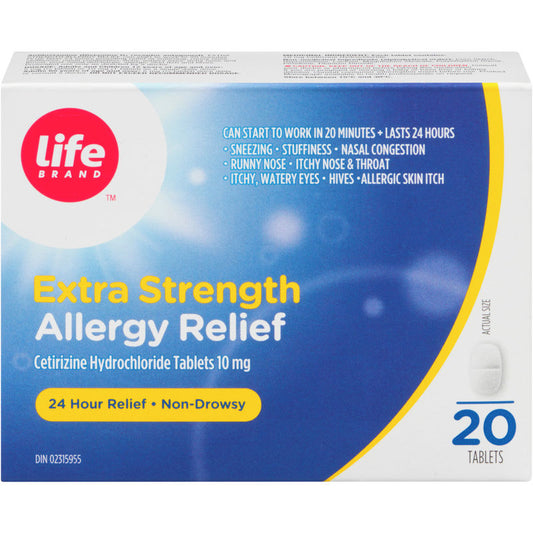 EXTRA STRENGTH ALLERGY RELIEF Cetirizine Hydrochloride Tablets, USP