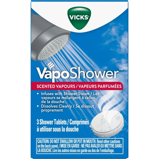 Vicks VapoShower Aromatherapy Shower Bomb, Scented Vicks Vapour Steam, 3ct