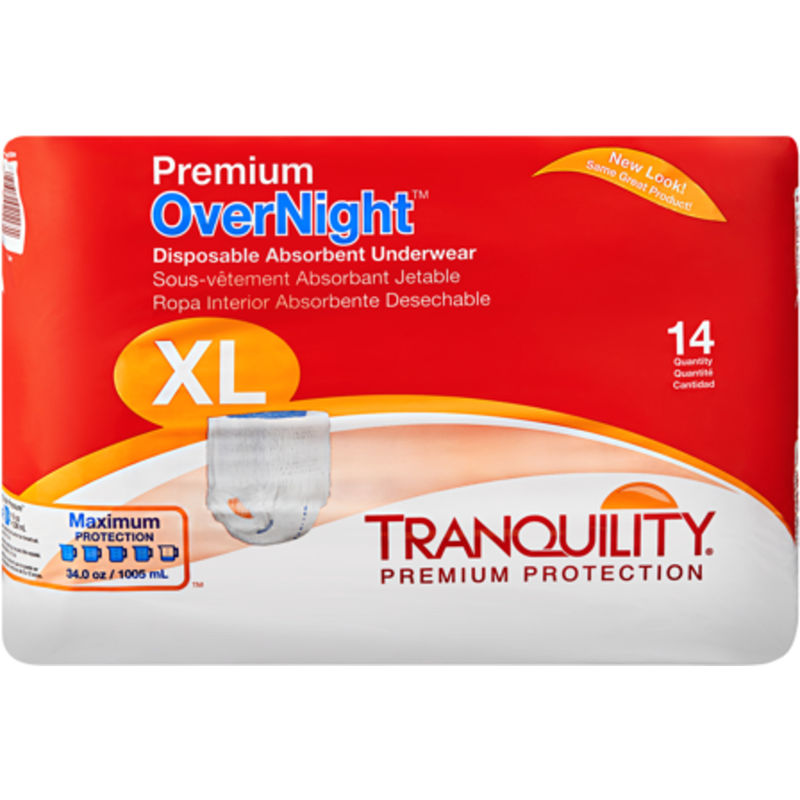 Premium OverNight Disposable Absorbent Underwear, X-Large