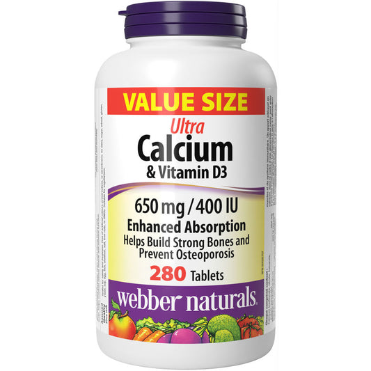 Ultra Calcium & Vitamin D3 Enhanced Absorption 650 mg / 400 IU