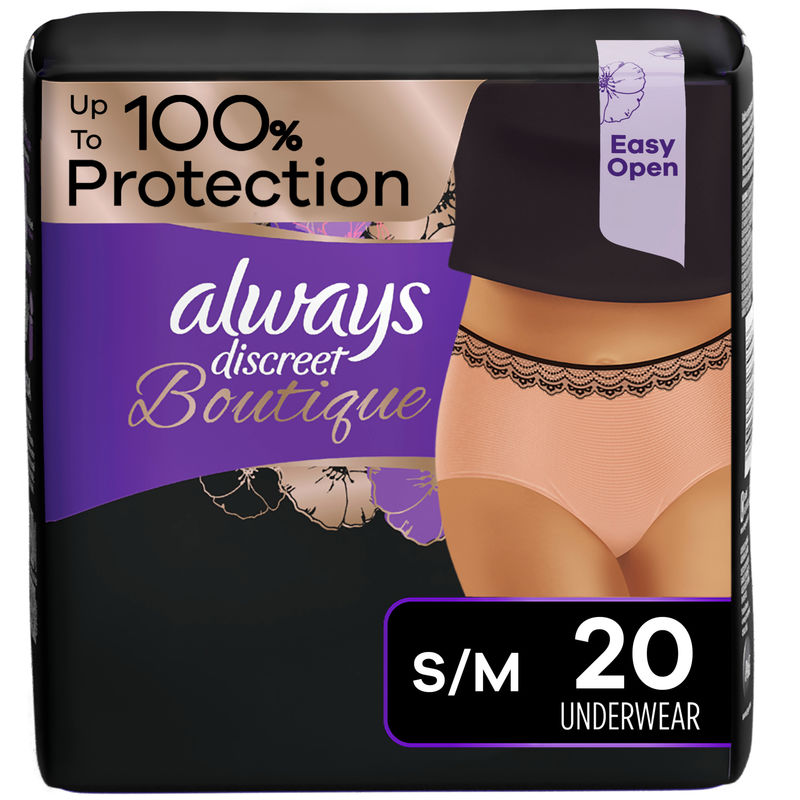 Incontinence and Postpartum Underwear for Women, Maximum Protection, S/M, Rosy