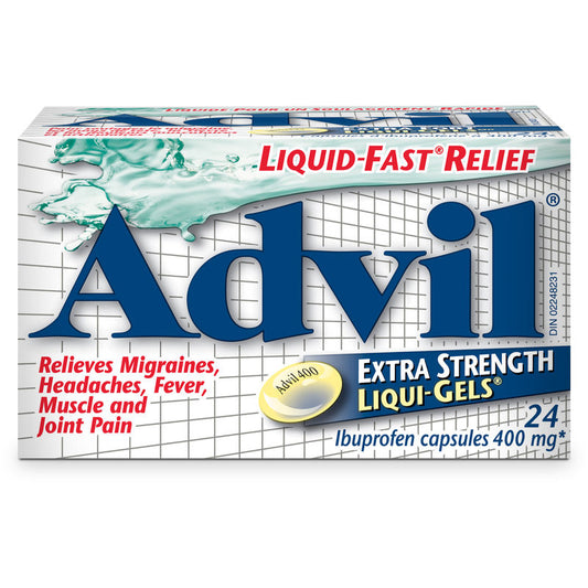 Advil Extra Strength Liqui-Gels for Headaches, Migraines, and Pain Relief, 400 mg Ibuprofen, 24 Count