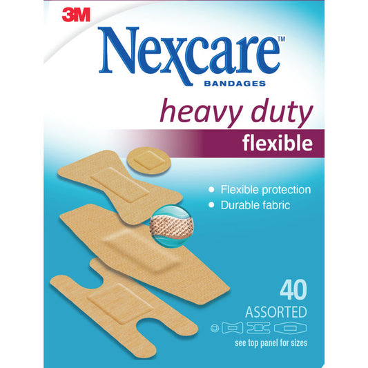 Nexcare™ Heavy Duty Fabric Bandages, Ast. Sizes, 40 pk