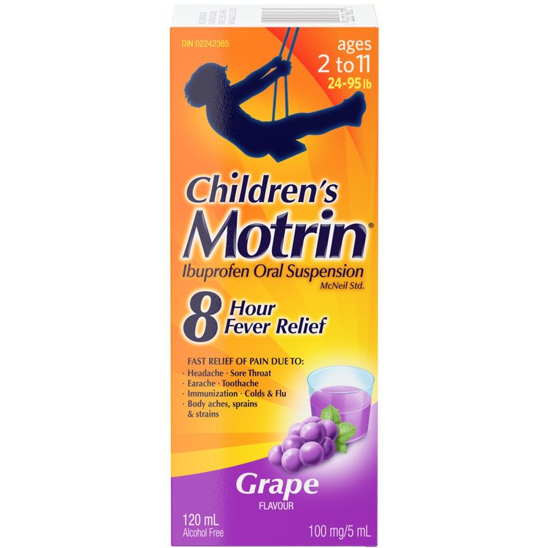 Children's Liquid Pain Relief, Ibuprofen, Grape Flavour