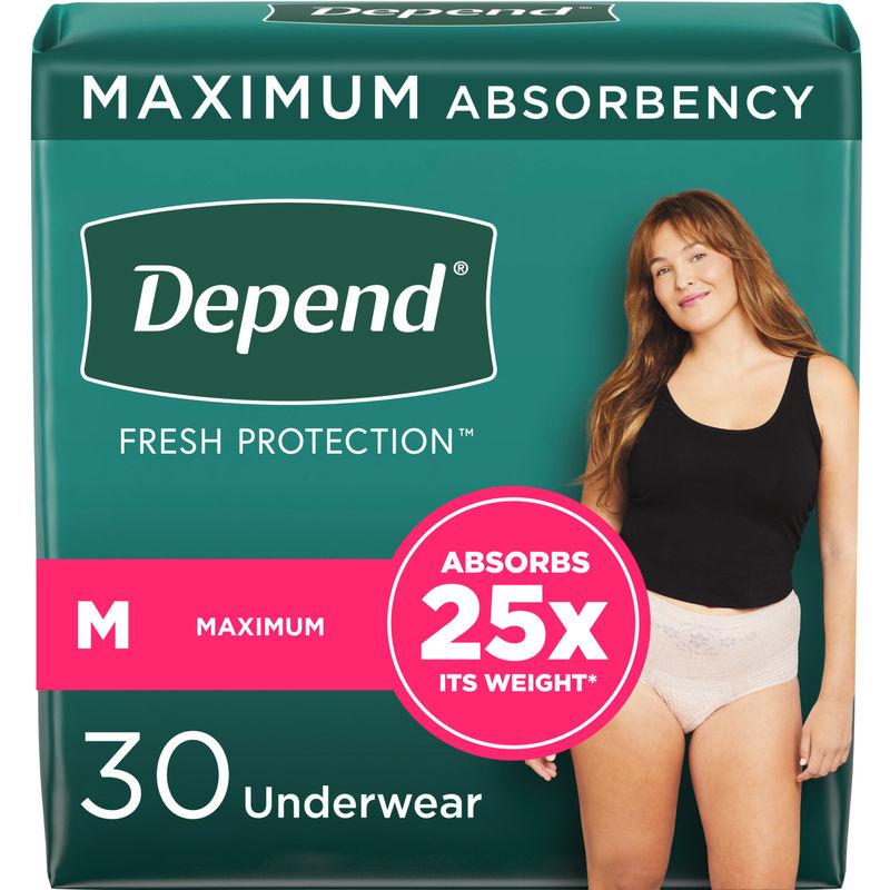 FIT-FLEX Incontinence Underwear for Women, Maximum Absorbency, Medium