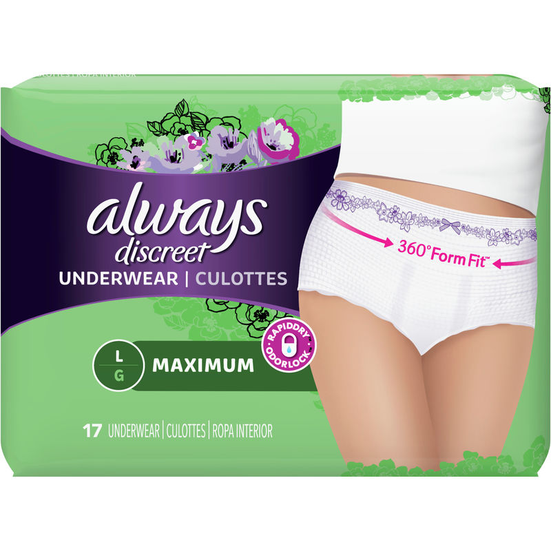 Discreet, Postpartum Incontinence Underwear, Maximum, 17 Underwear