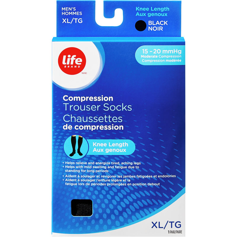 LB Sheer Hosiery Knee High Black X Large  15-20 Compression