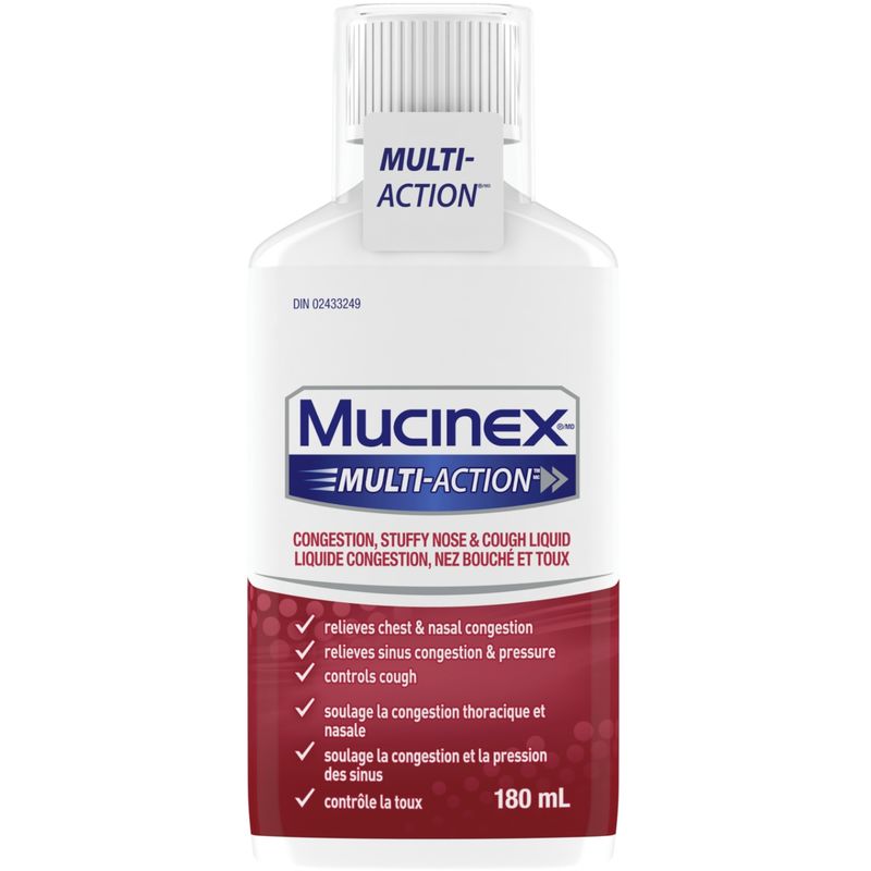 MUCINEX® MULTI-ACTION™ Congestion, Stuffy Nose & Cough Liquid, 180 mL