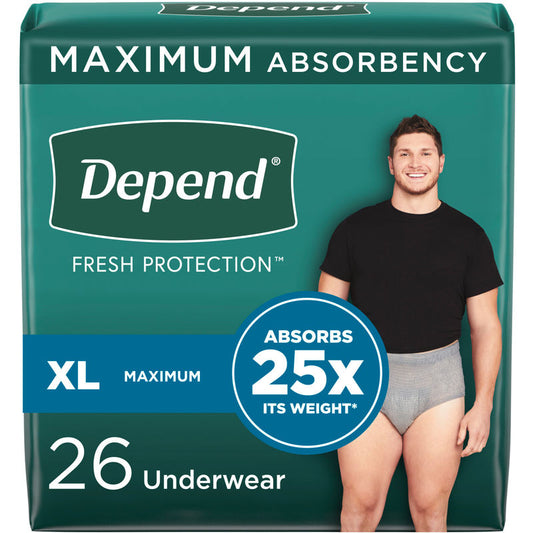 FIT-FLEX Incontinence Underwear for Men, Maximum Absorbency, XL