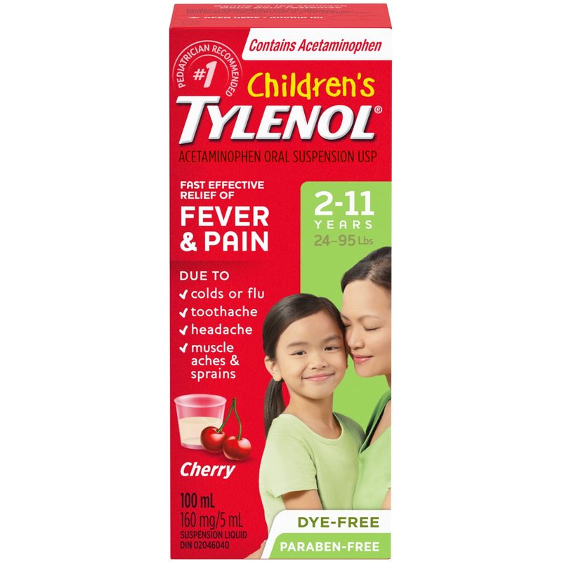 Children's Medicine, Fever & Pain, Dye-Free Cherry Liquid