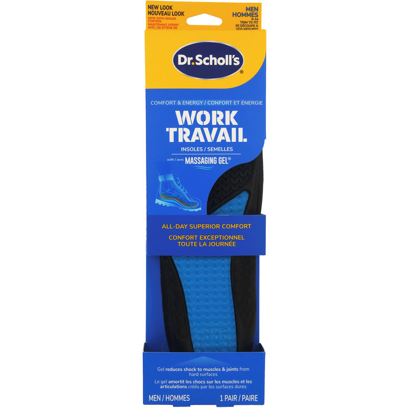 Dr. Scholl’s® Comfort & Energy Work Massaging Gel Advanced Insoles, Men's, Sizes 8-14