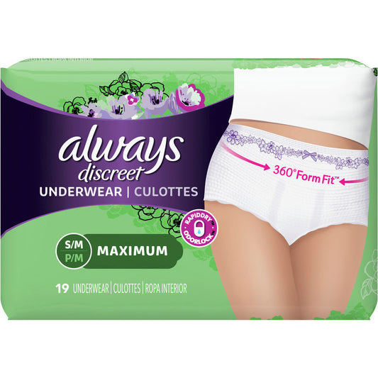 Discreet, Postpartum Incontinence Underwear, Maximum, 19 Underwear