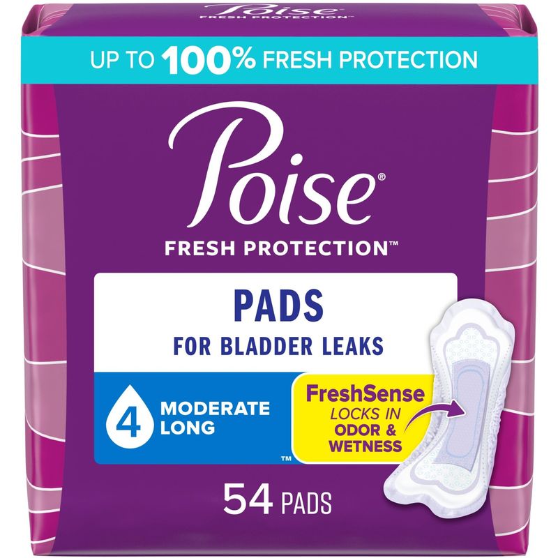 Incontinence Pads, Moderate Absorbency, Long Length