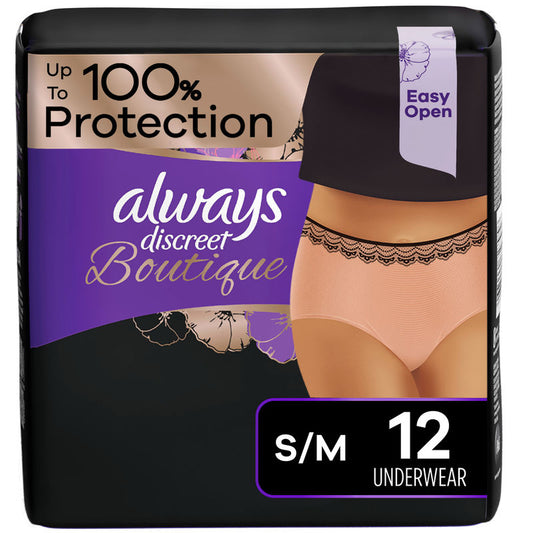 Incontinence and Postpartum Underwear for Women, Maximum Protection, S/M, Rosy