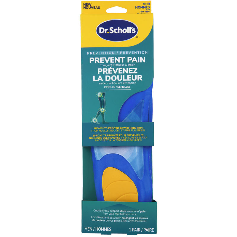 Prevent Pain Lower Body Protective Insoles, 1 Pair, Men's 8-14, Trim to Fit