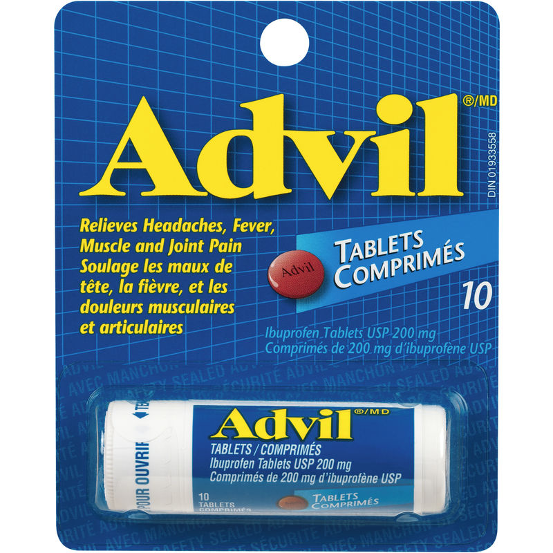 Advil Regular Strength Ibuprofen Tablets for Headaches and Pain Relief, 200 mg, 10 Count