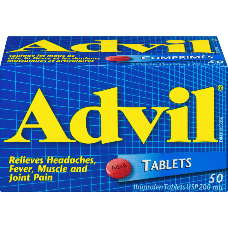 Advil Regular Strength Ibuprofen Tablets for Headaches and Pain Relief, 200 mg, 50 Count