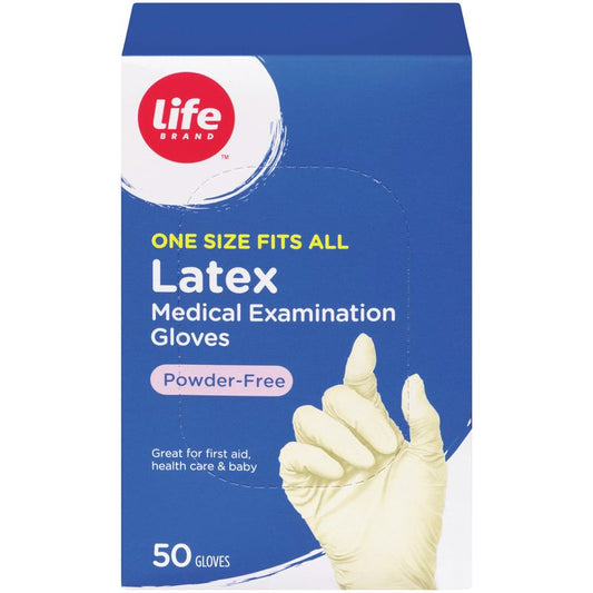 Life Brand Latex Medical Exam Gloves 50ct